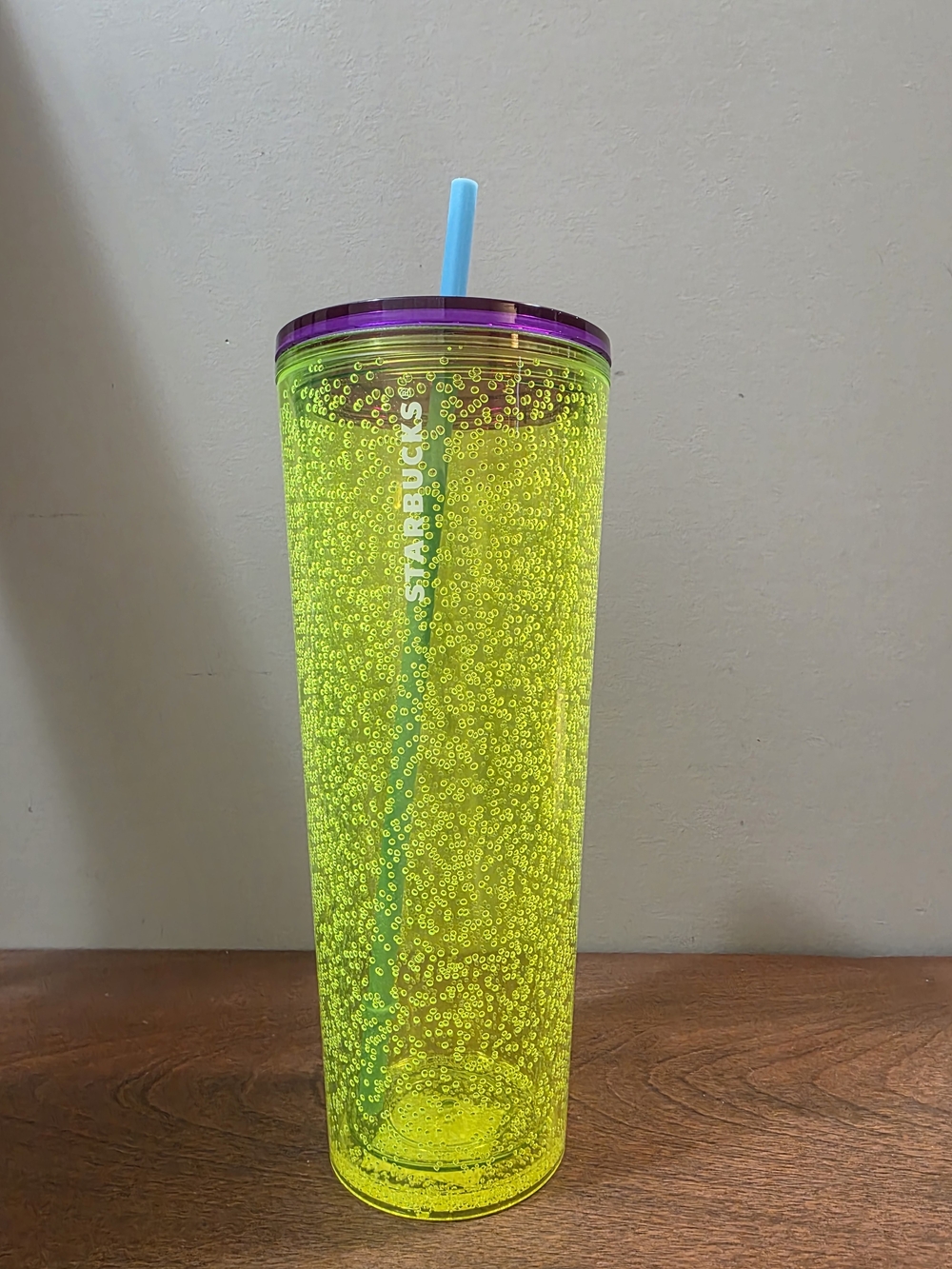 Starbucks Neon Yellow Bubble Cold Cup Tumbler